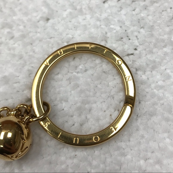 Louis Vuitton Metal Gold Porte Cles Eclipse Key Chain Bag Charm AuthDC CX1111 - Picture 4 of 9